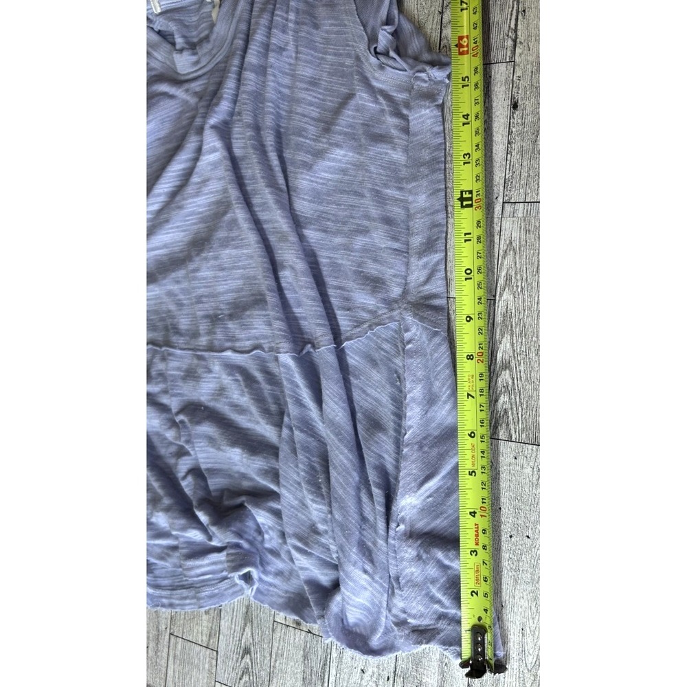 We The Free Women Top Tee Free People Sheer Coastline Peplum Hem Lavender MEDIUM - Picture 4 of 7